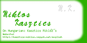 miklos kasztics business card